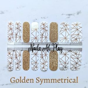 5 for $15  Nail Wrap - Golden Symmetrical